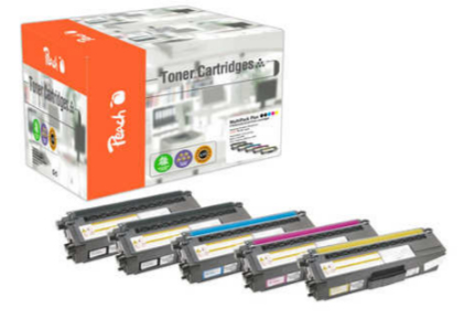 Peach 112143 toner cartridge 5 pc(s) Compatible Black, Cyan, Magenta, Yellow