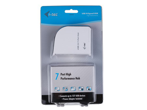 i-tec USBHUB7 interface hub 480 Mbit/s Black, White – image 2