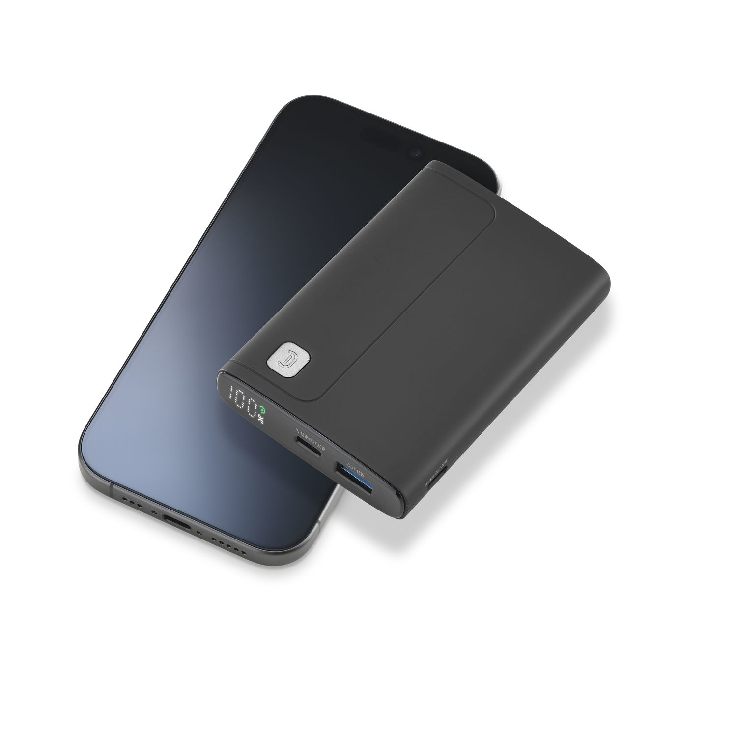 Powerbank - CellularLine Elite, 10000 mAh, 20 W, Hasta 72h de carga, USB C, A, Negro