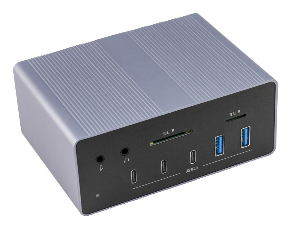 Techly IUSB32C-DOCK198K mobile device dock station Universal Grey – image 2