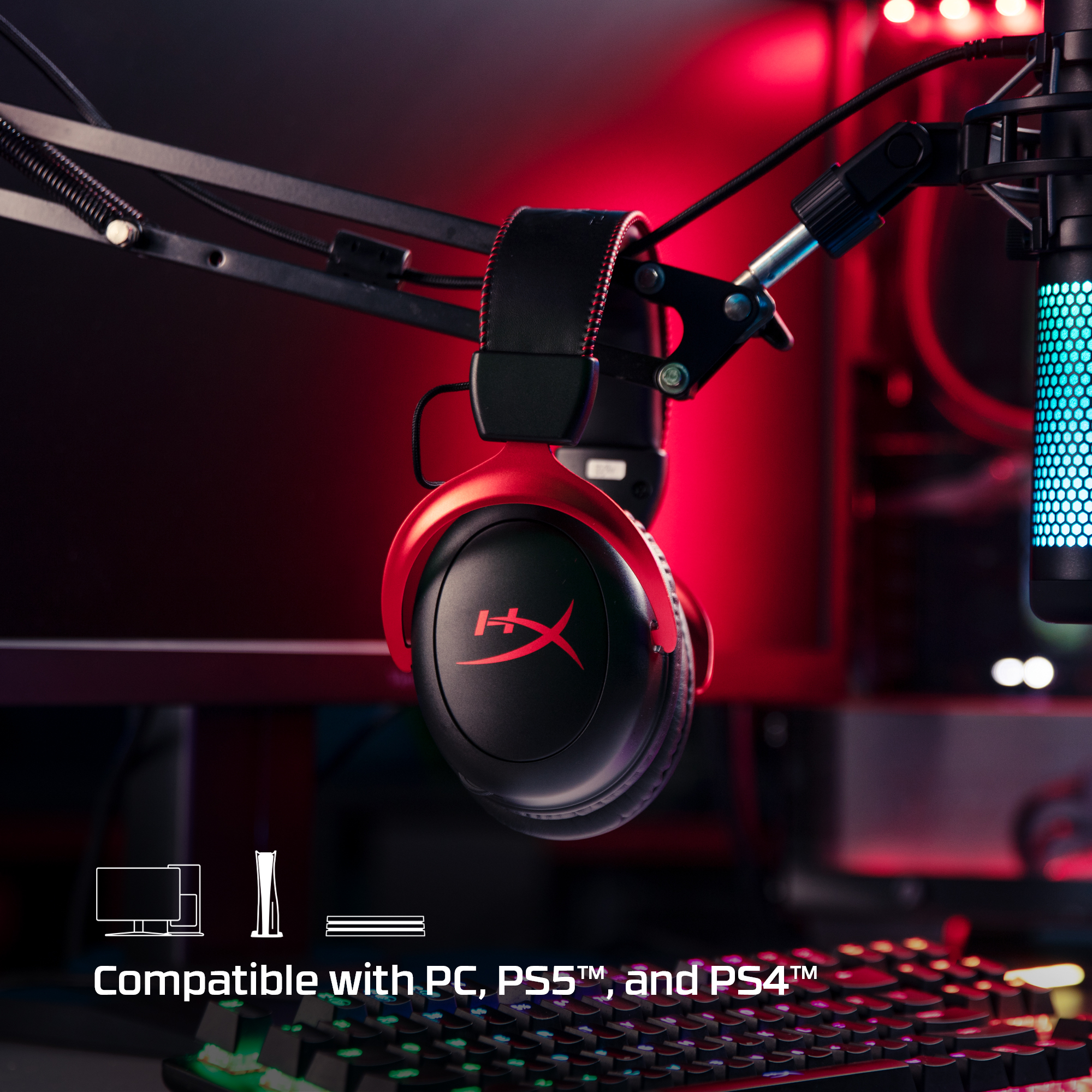 HyperX Cloud II Wireless - Gaming Headset (Black-Red) (HHSC2X-BA-RD/G) – image 3