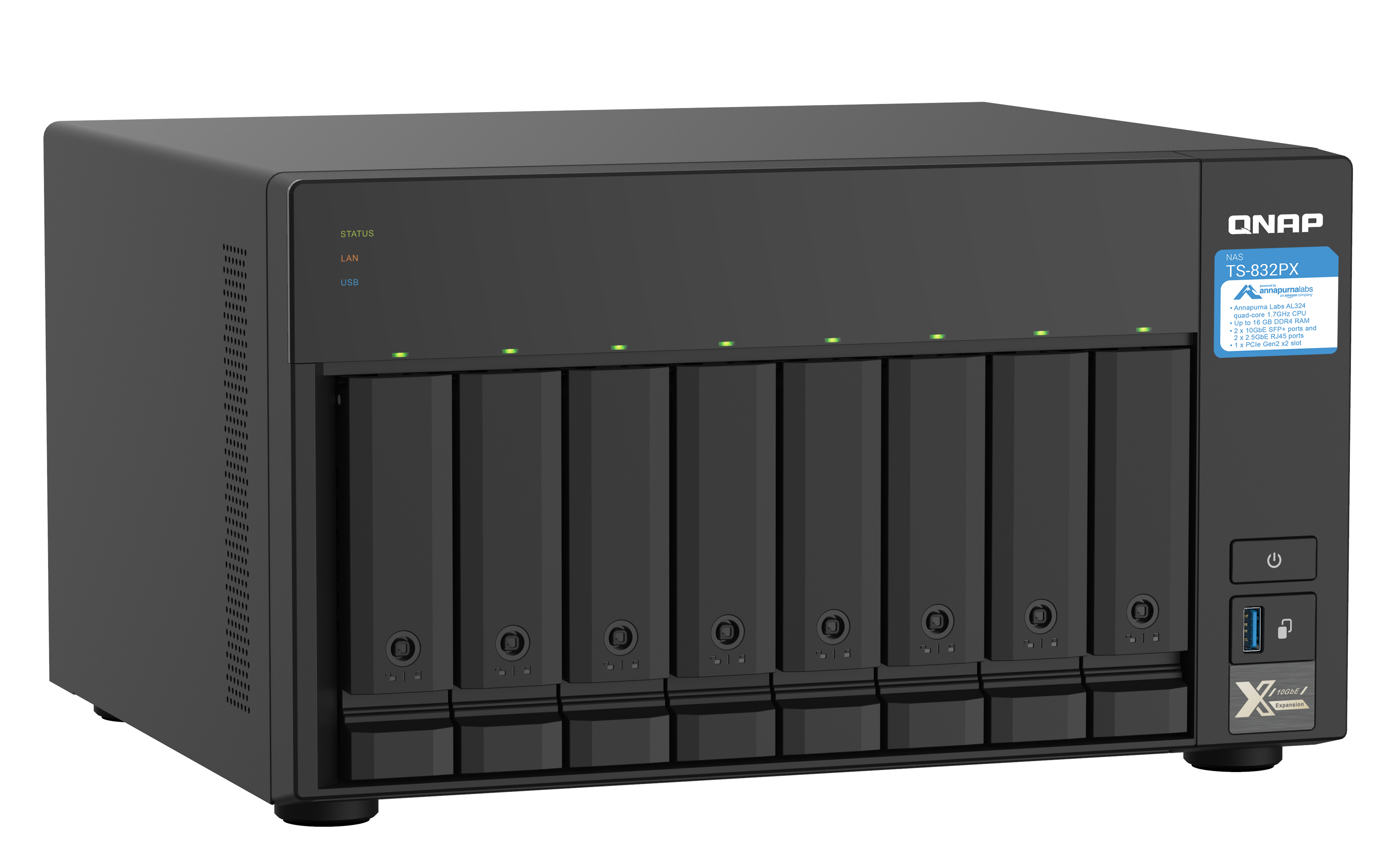 Sistema de Discos Duros NAS Qnap TS-832PX - 8 Bahías - TS-832PX-4G-US