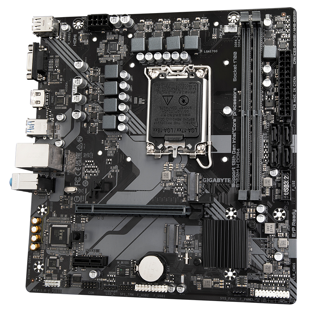 Tarjeta Madre Gigabyte B760M H DDR4 - Socket 1700 - 2x DDR4 - 2133/2933/3200MHz - HDMI - VGA - USB 2.0/3.2 - Micro ATX - B760M H DDR4 Tarjeta Madre Gigabyte B760M H DDR4 - Socket 1700 - 2x DDR4 - 2133/2933/3200MHz - HDMI - VGA - USB 2.0/3.2 - Micro ATX - B760M H DDR4
