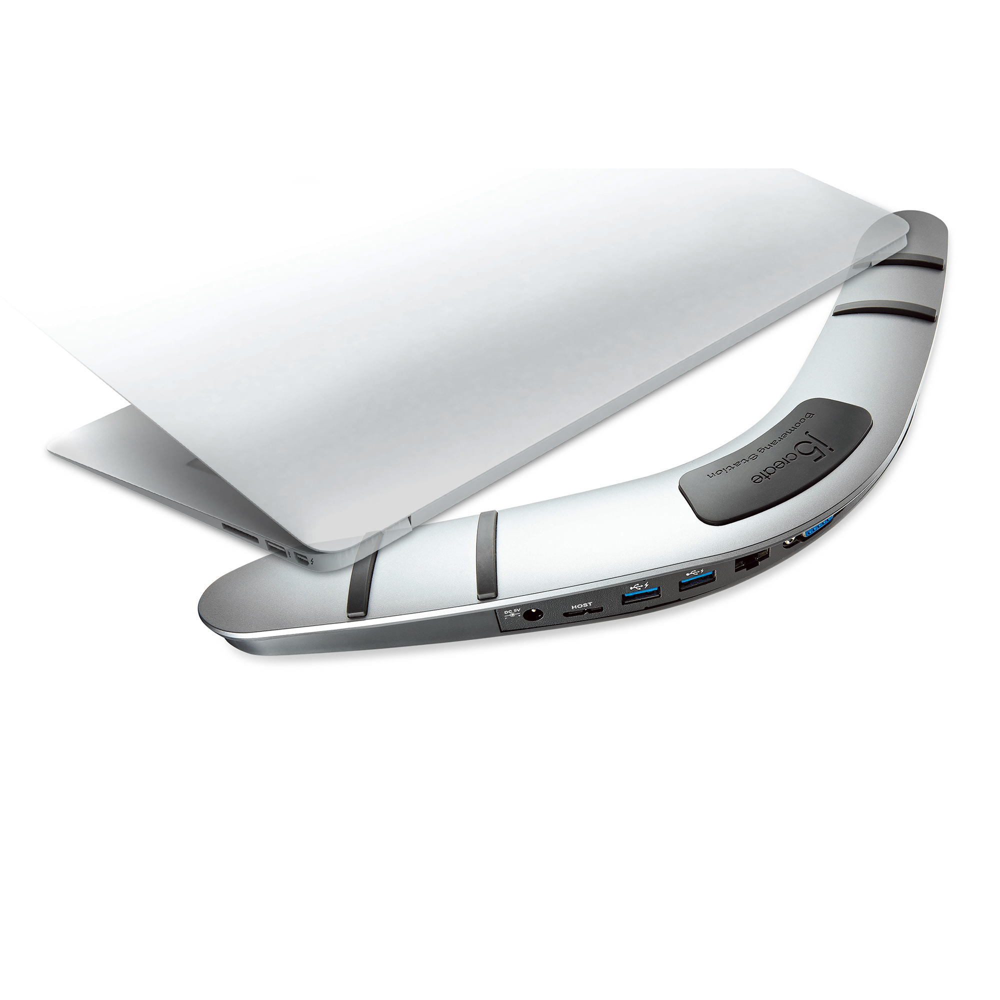 j5create JUD481 USB™ 3.0 Boomerang Station - EU/UK, includes 1x HDMI port and 5x USB ports, Black and Grey – image 4