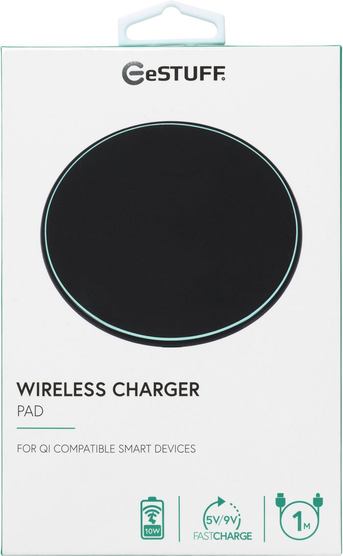 eSTUFF W127208616 mobile device charger Smartphone Black USB Wireless charging Indoor – image 3