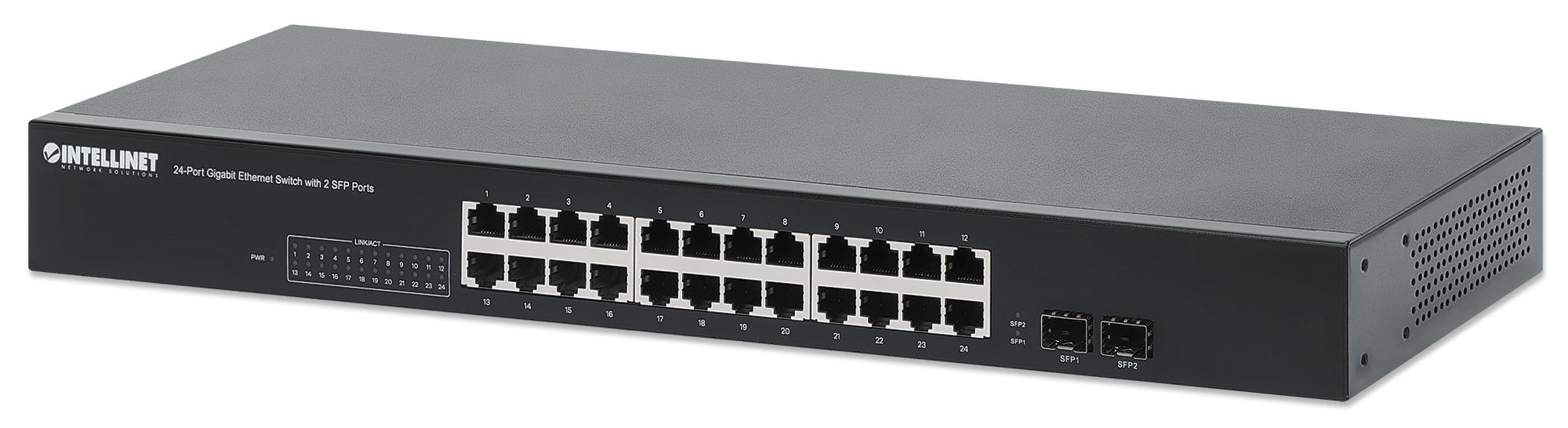 24-PORT GIGABIT ETHERNET SWITCH WITH 2 SFP PORTS