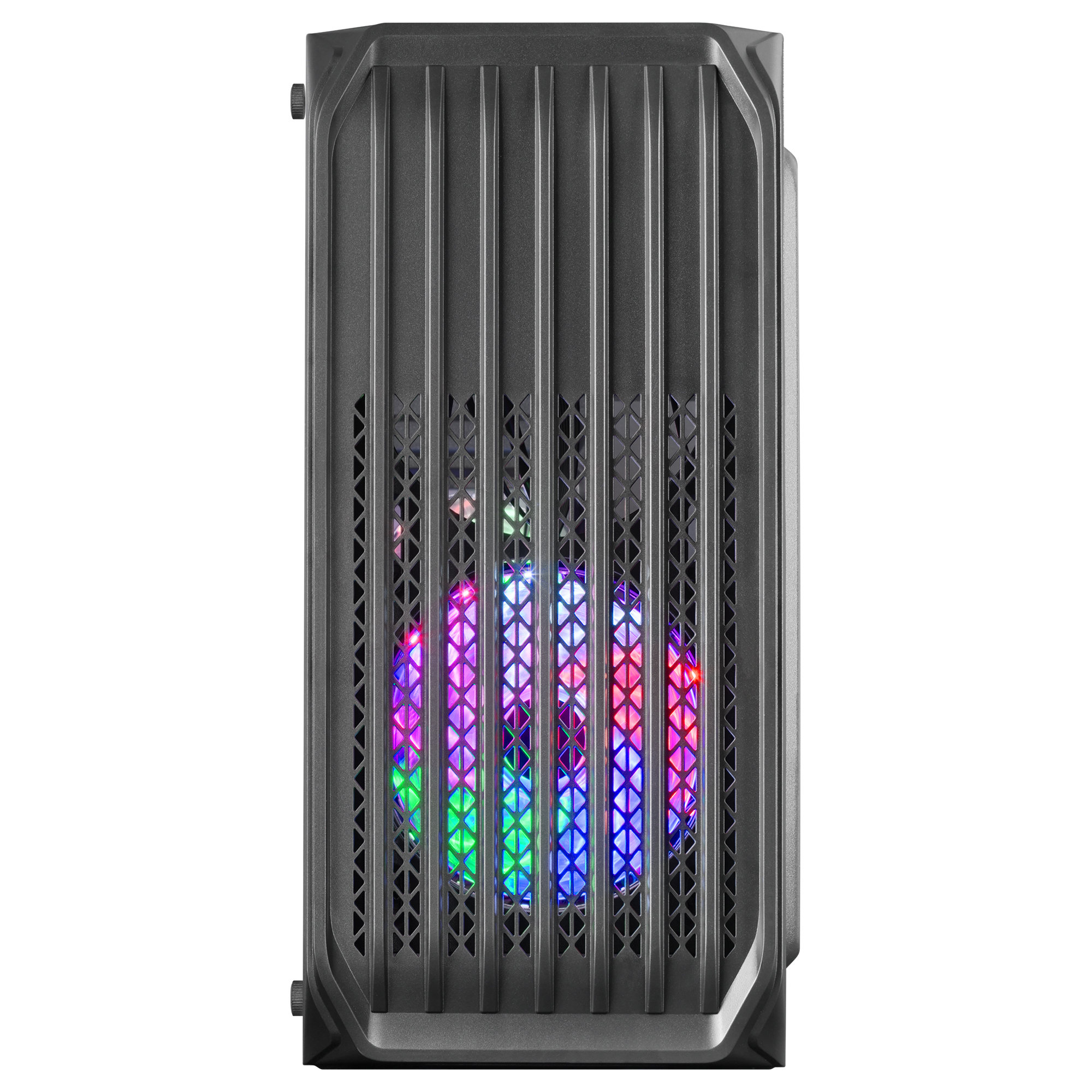 Mars Gaming MC-S2 Black Compact Micro-ATX Gaming PC Case 2 FRGB Rainbow Fans with Front Grille Full Side Window – image 2