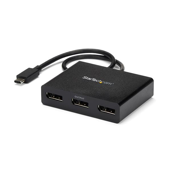 StarTech.com 3-Port USB-C Multi-Monitor Adapter, USB Type-C to 3x DisplayPort 1.2 MST Hub, Triple 1080p