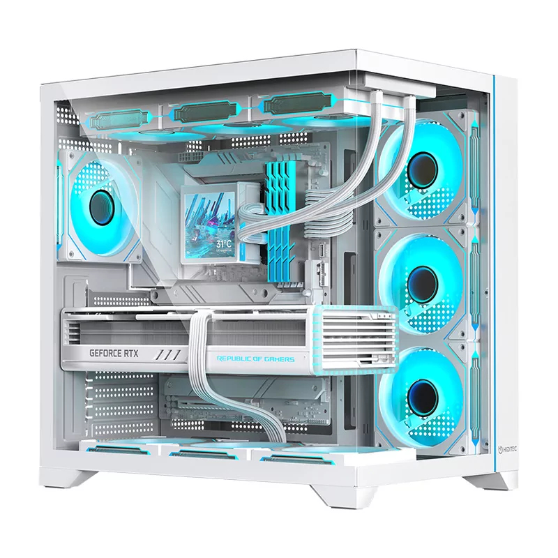 Hiditec H3 PRO Midi Tower Transparent, White image 1