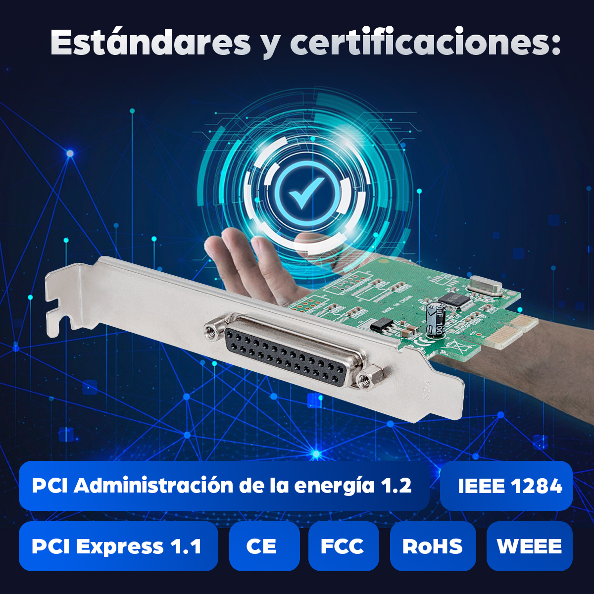 Tarjeta PCIe Paralelo Manhattan 152099, 1x DB25
