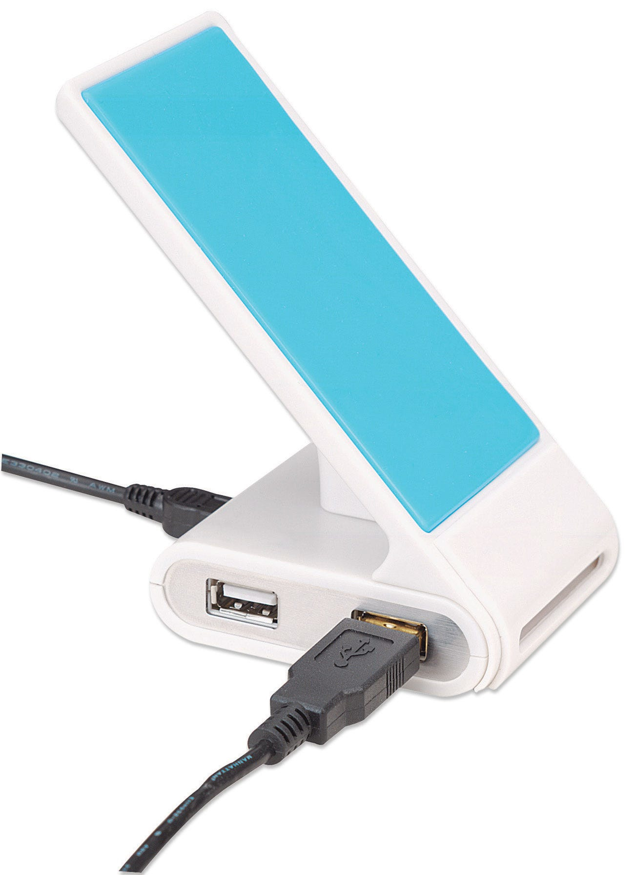 Manhattan Phone Stand with USB 4-Port Hub, 4x USB-A Ports, 480 Mbps (USB 2.0), Bus Power, Non Slip, White/Blue – image 5