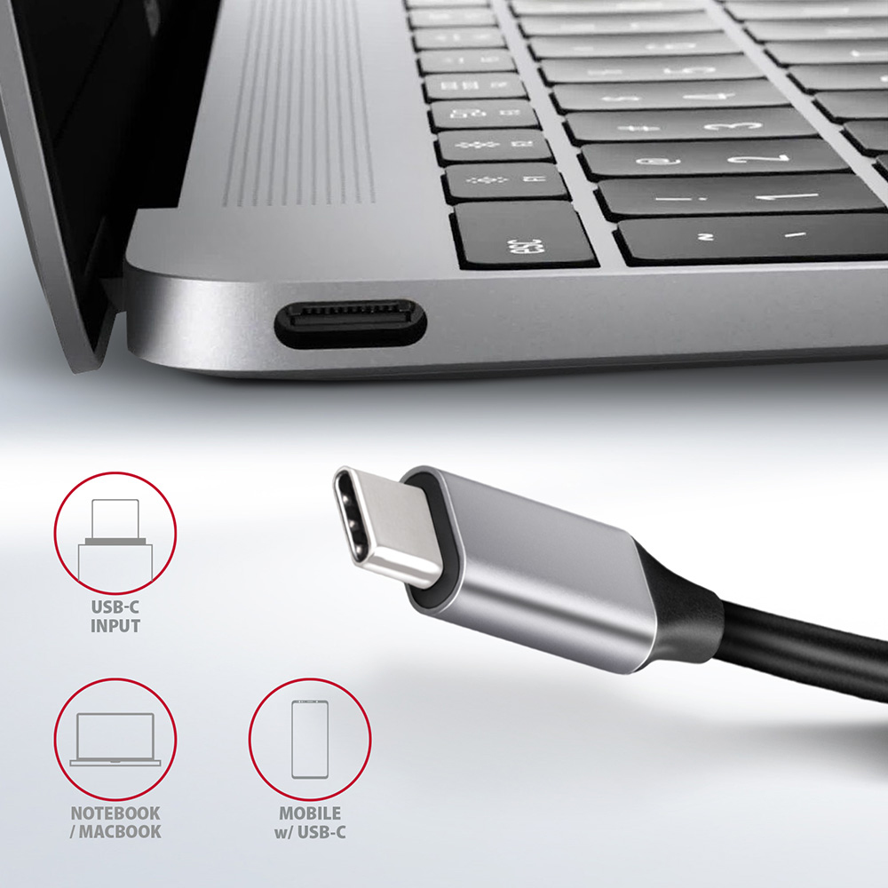 Axagon HMC-6GL USB 3.2 Gen 1 hub, 3x USB-A, HDMI 4k/30Hz, RJ-45, PD – image 9