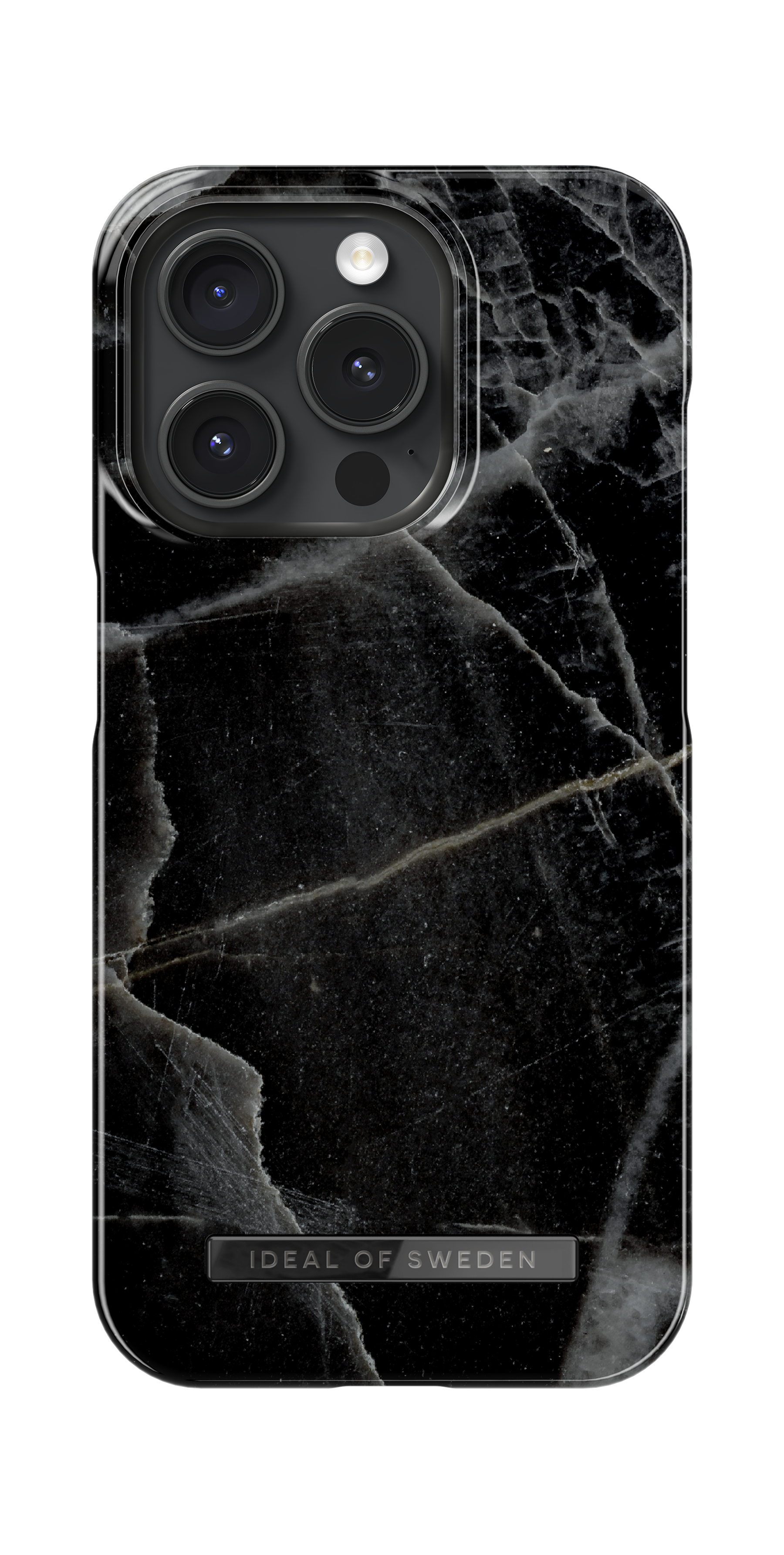 iDeal of Sweden Printed Case iPhone 15 Pro Black Thunder Marble Marble