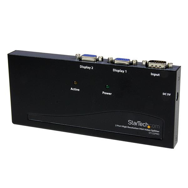 StarTech.com 2 Port High Resolution VGA Video Splitter with Built-in Amplifier, 350 MHz, VGA Splitter – image 1