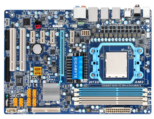 GIGABYTE GA-MA770T-UD3P motherboard AMD 770 Socket AM3 ATX – image 1