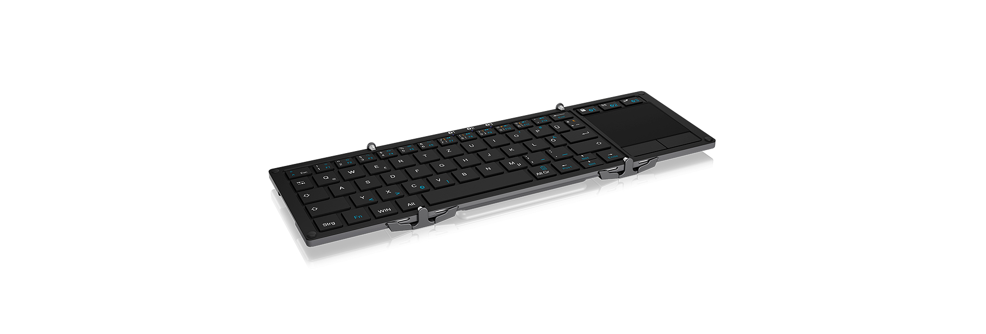 KeySonic KSK-3220BT keyboard Universal Bluetooth QWERTZ German Black, Silver
