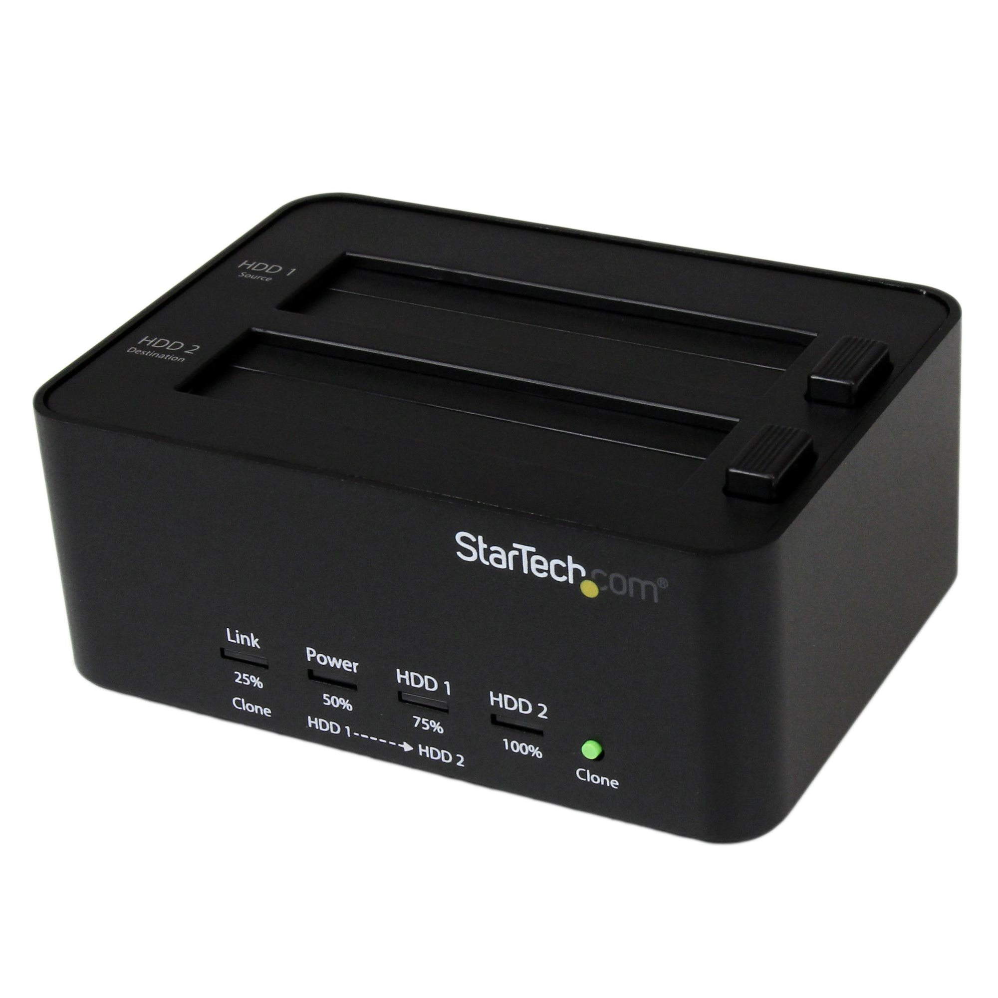 StarTech.com Dual Bay Hard Drive Duplicator and Eraser, Standalone SATA HDD/SSD Cloner/Copier, USB 3.0 to SATA Docking Station, Hard Drive Duplicator and Saniti – image 1