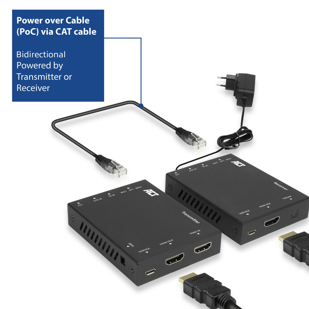 ACT 4K HDMI 2.0 extender set over CAT6 UTP with IR support, 60 meters – image 8
