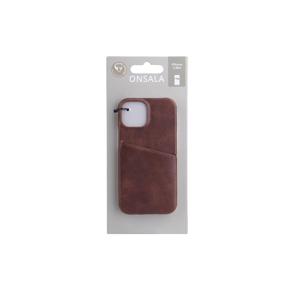 Onsala Mobile Cover Brown with Cardpocket iPhone 13 Mini – image 2