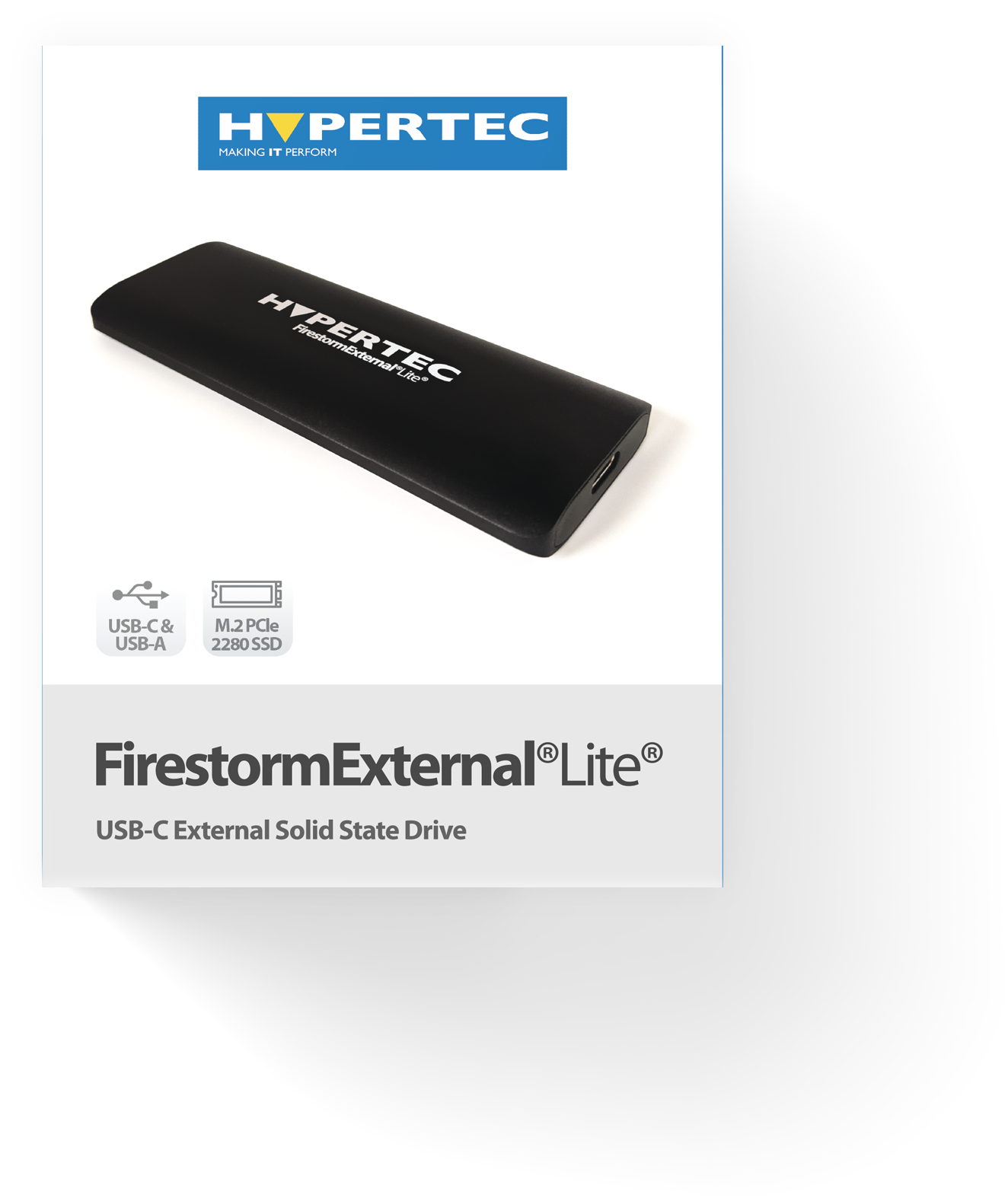 Hypertec FirestormExternal Lite 2TB SSD – Slimline Aluminium USB3.1 PCIe Gen2 SSD with 950MB/s read / 950MB/s write image 3