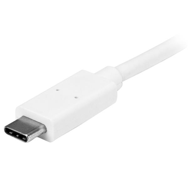 StarTech.com 3-Port USB-C Hub with Power Delivery - USB-C to 3x USB-A - USB 3.0 Hub - White – image 3