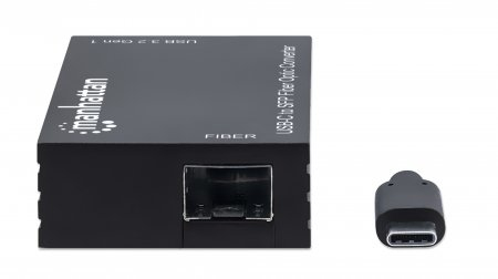 Manhattan USB-C to SFP Fibre Optic Converter, 5 Gbps (USB 3.2 Gen1 aka USB 3.0), Gigabit (1000 Mbps) Ethernet Optical Network Connection, Open SFP Slot, Equival – image 3