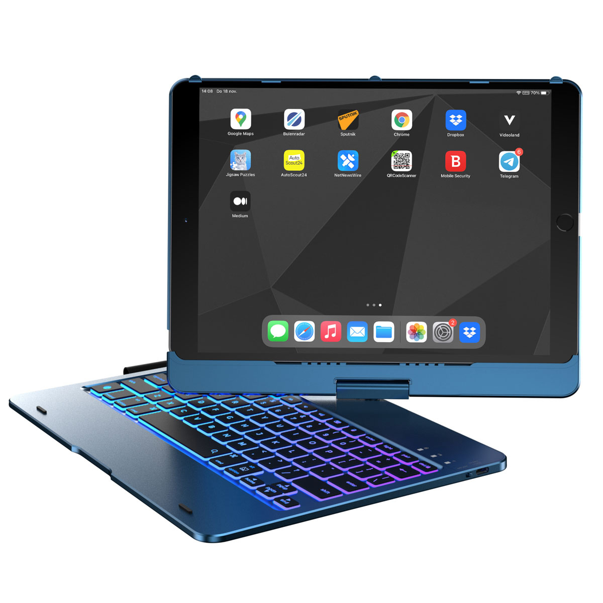 Accezz SH00063995 mobile device keyboard QWERTY Dark Blue – image 1