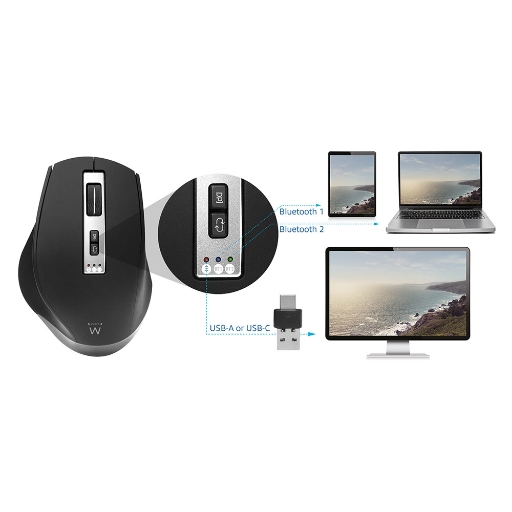 Ewent EW3240 mouse Office Right-hand RF Wireless + Bluetooth 2400 DPI – image 9