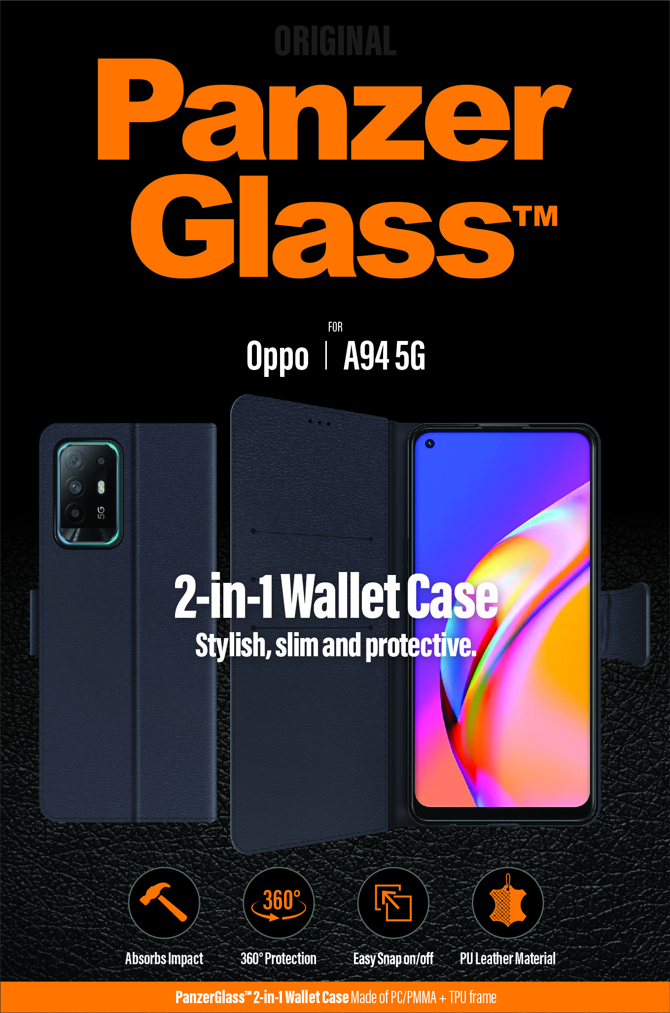 PanzerGlass® Flip cover Oppo A94 5G – image 7