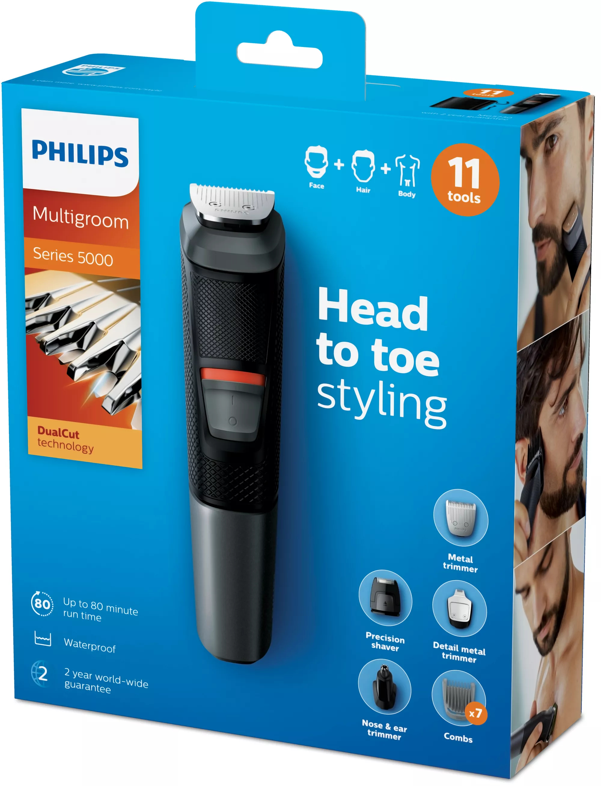 Philips MULTIGROOM Series 5000 MG5730/33 Waterproof face, body & hair trimmer with 11 tools – image 2