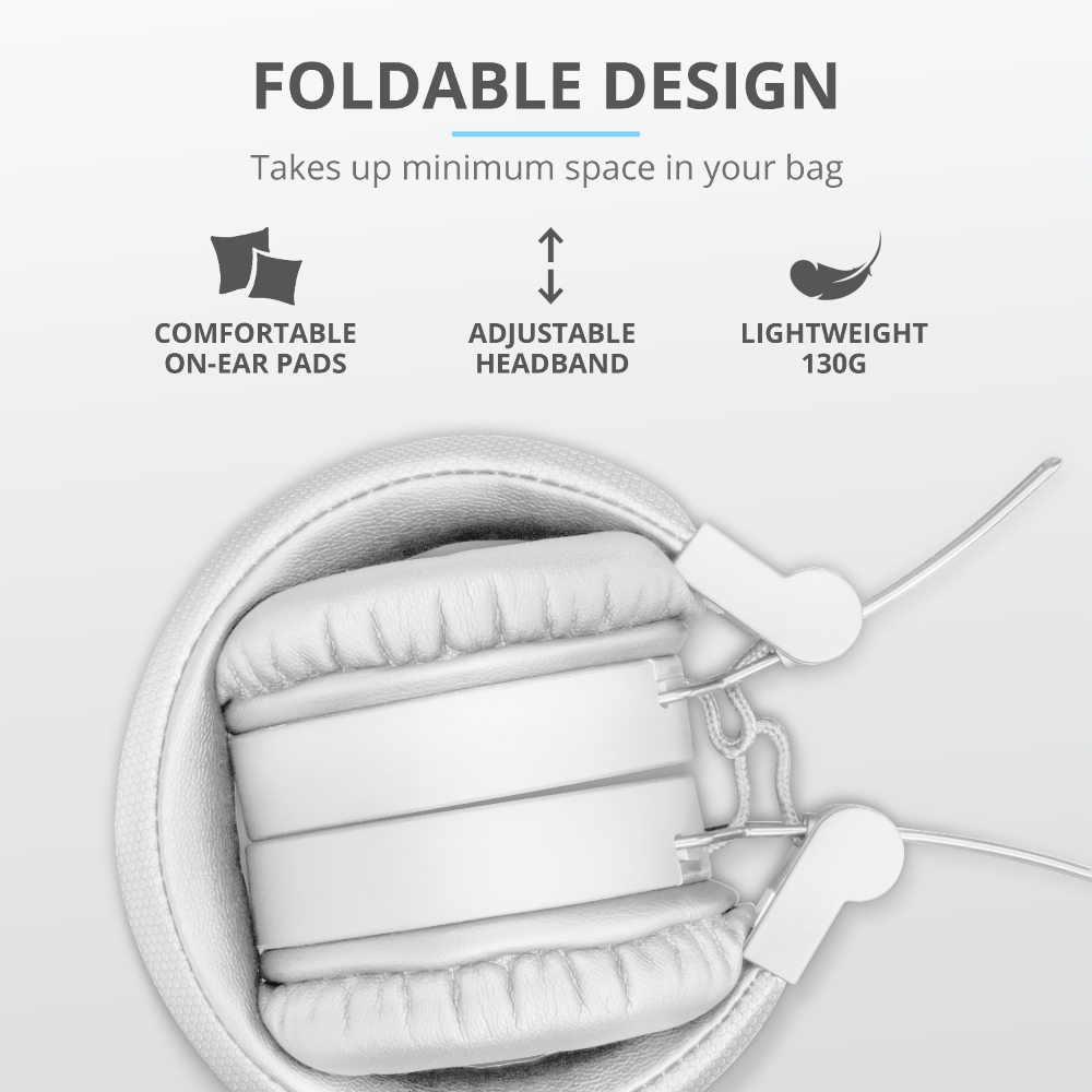 Trust 23909 headphones/headset Wired & Wireless Head-band Music Micro-USB Bluetooth White – image 4