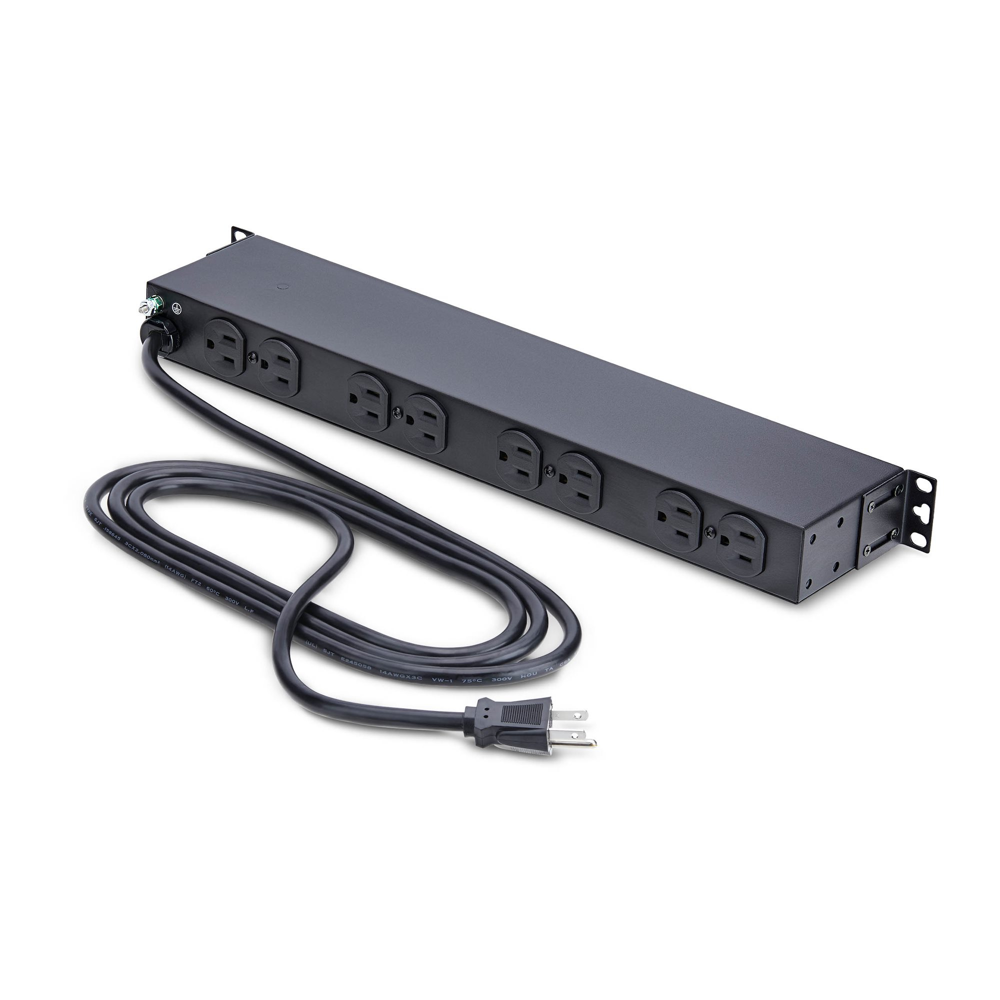 StarTech.com 14-Outlet Rackmount PDU, 1U Server Power Strip with 6x Front and 8x Rear Ports, Mounted Power Distribution Unit for 19-Inch Racks and Cabinets – image 2