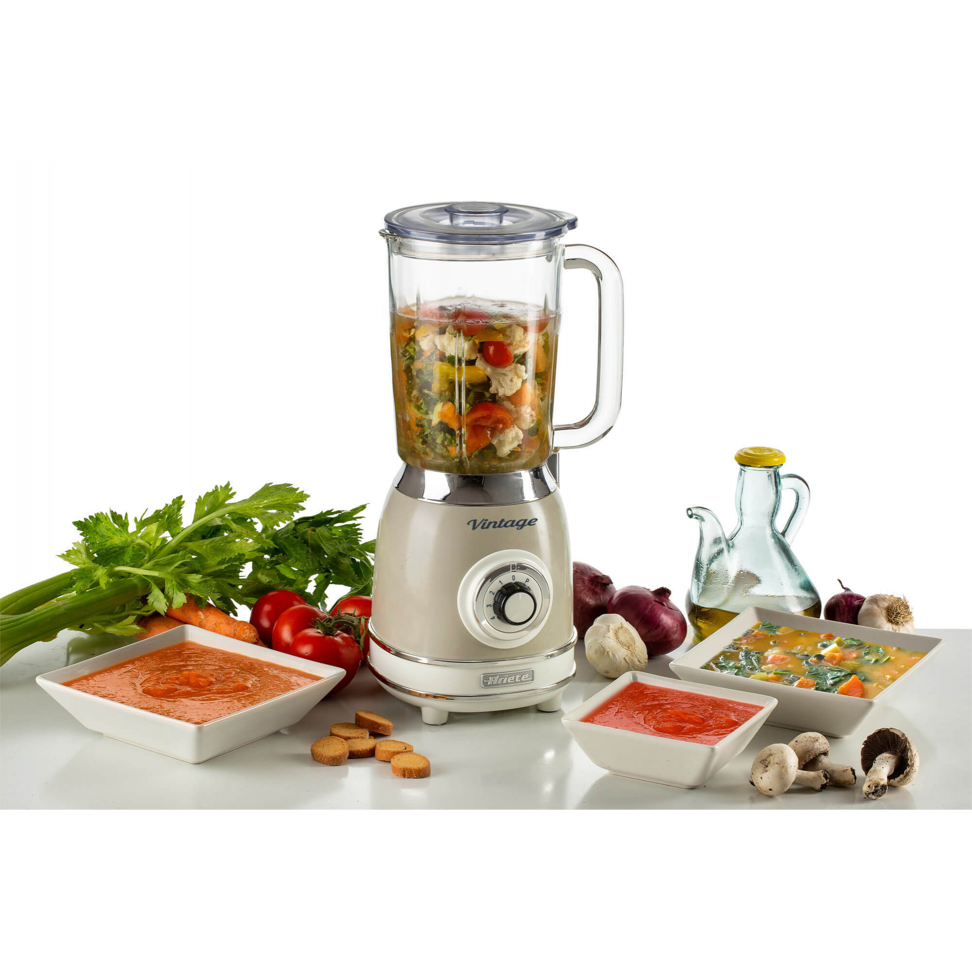 Ariete 583, Vintage Blender with 1.5 Liter glass cup, 4 Stainless Steel Blades, 4 Speeds + Pulse, 1000 Watt, Beige – image 6