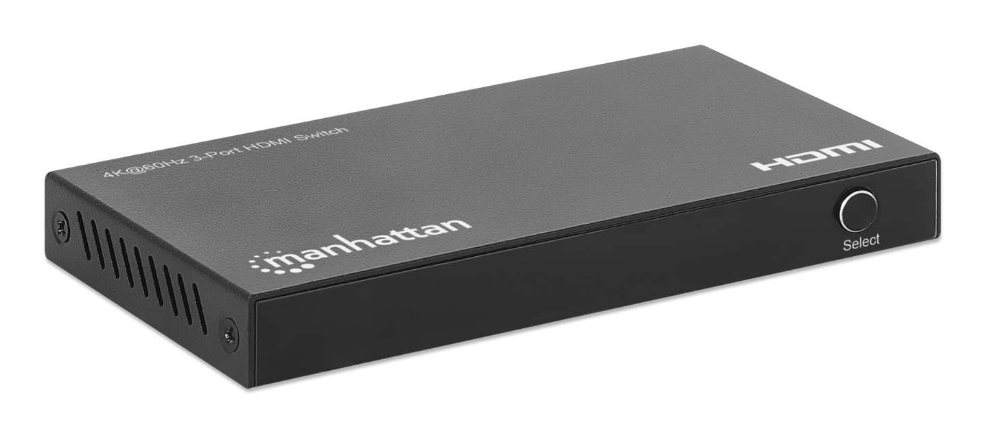 Manhattan 4K@60Hz 3-Port HDMI Switch, Switches Between Three HDMI Inputs on One HDMI Output (3x1) – image 3