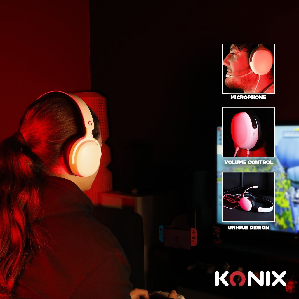 Konix 61889000087 headphones/headset Wired Head-band Gaming Black, White – image 7