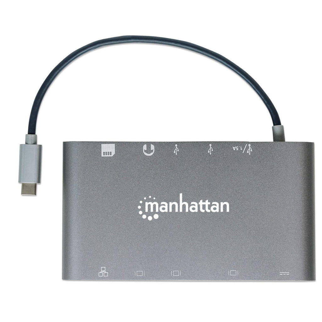 Manhattan USB-C Dock/Hub with Card Reader, Ports (x8): HDMI, Audio – image 5
