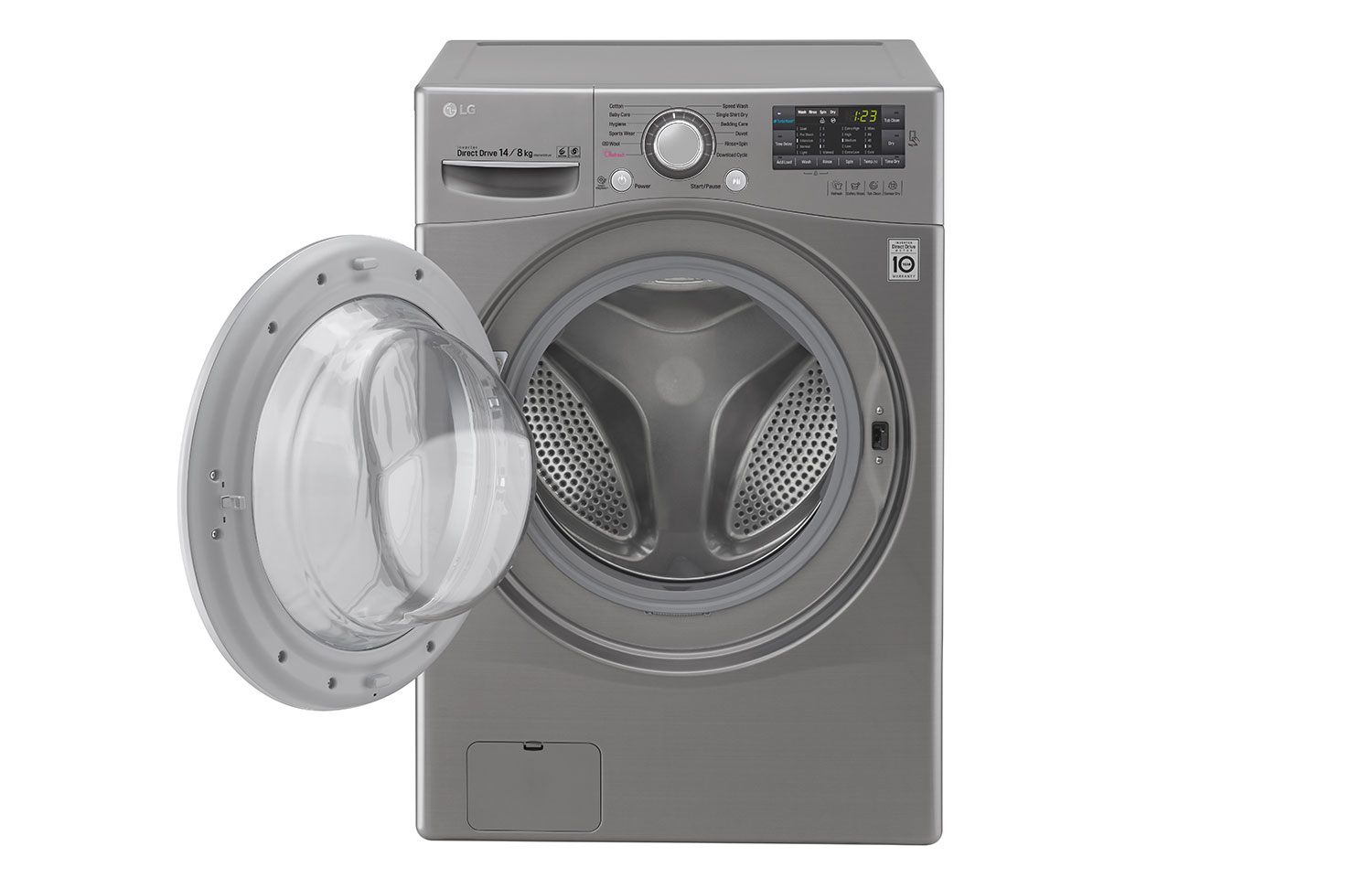 LG F2514DTGE washer dryer Freestanding Front-load Silver – image 2