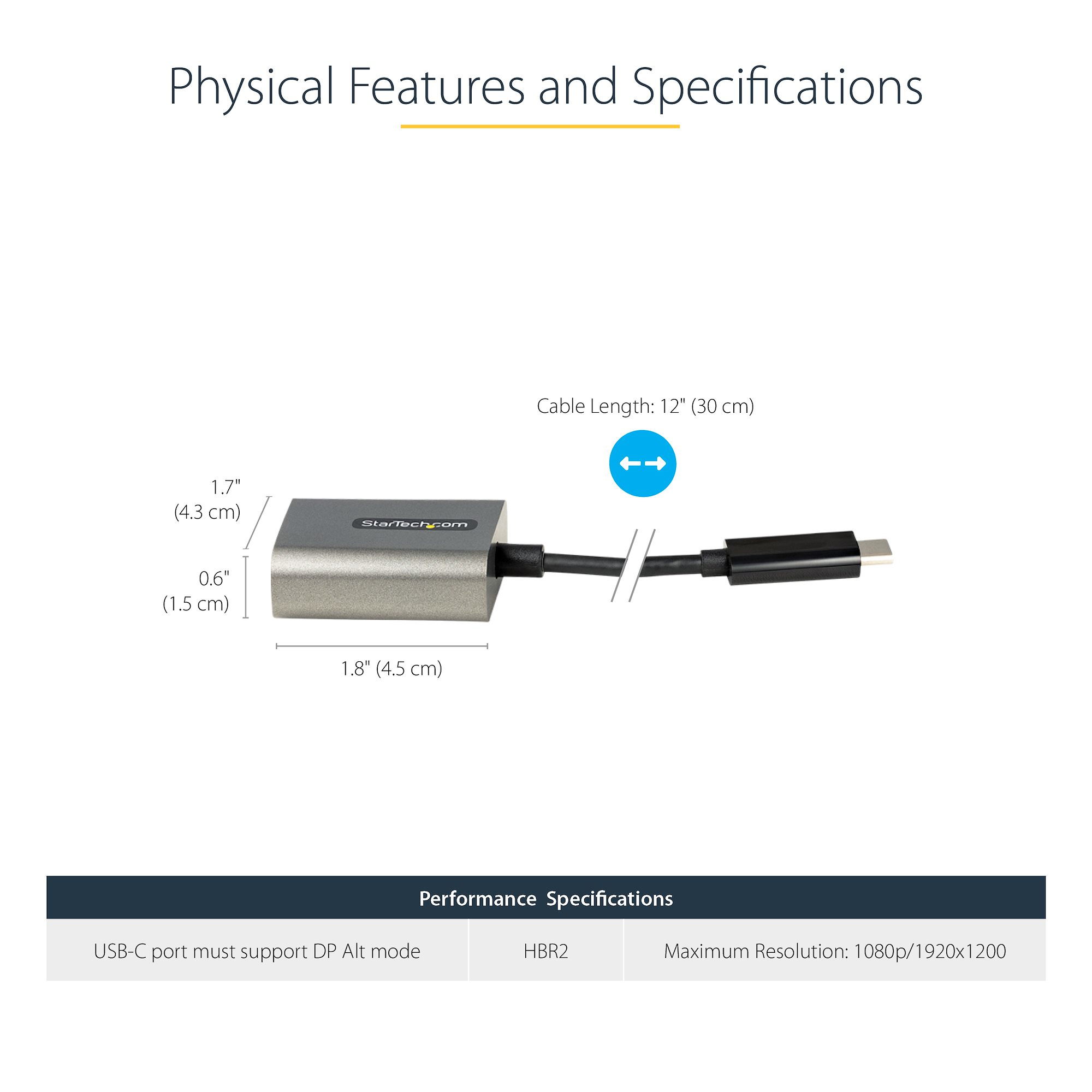 StarTech.com USB C to VGA Adapter - 1080p USB Type-C to VGA Adapter Dongle - USB-C (DP Alt Mode) to VGA Monitor/Display Video Converter - Thunderbolt 3 Compatib – image 4