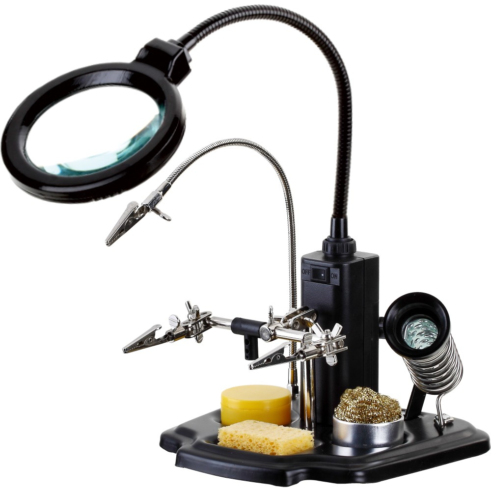 مصباح تكبير Techly I-TOOL-SD-241TY بإضاءة LED، تكبير 3x، عدسة 9 سم، أسود