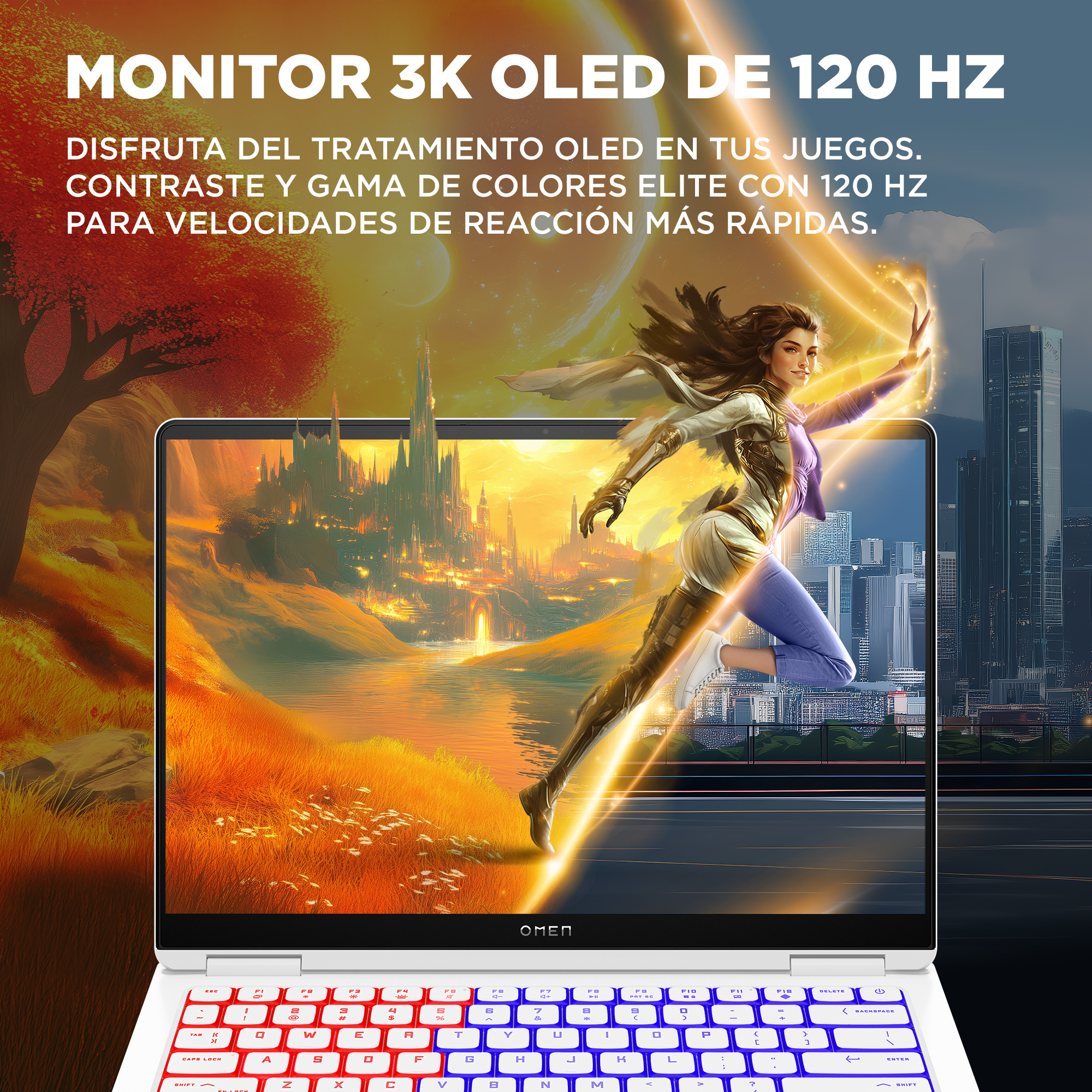 Portátil gaming - HP OMEN 14-FB1005NS, 14" 3K, Intel® Core™ Ultra 9-285H, 64 GB RAM, 1 TB SSD, GeForce RTX™ 5070, Sin sistema operativo, Blanco - imagen 9