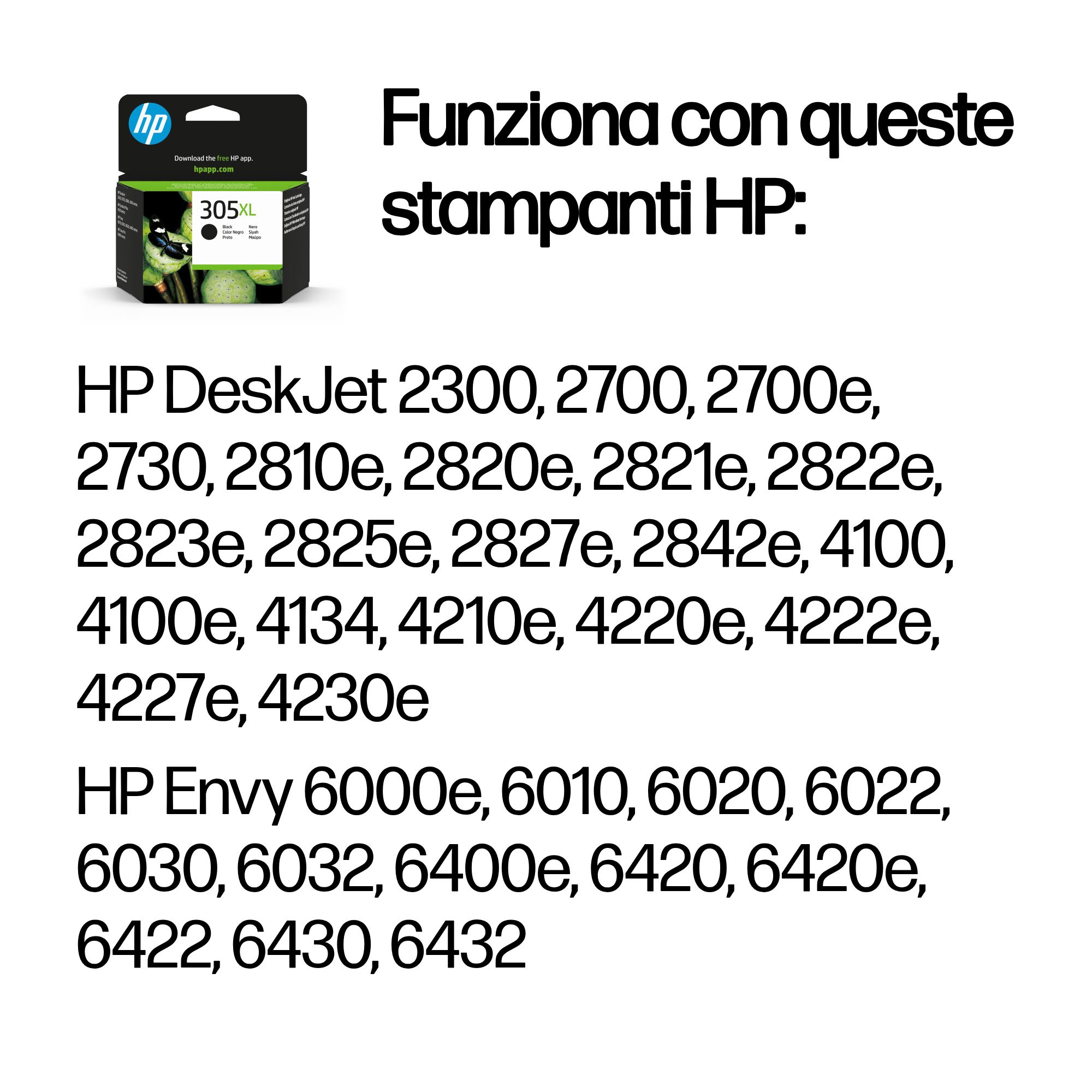 HP 305XL High Yield Black Original Ink Cartridge - Ink - [K] - per HP DeskJet 2300 - Miniatura 2