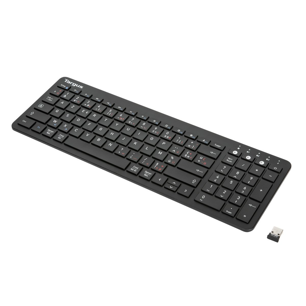 Targus AKB863FR keyboard Universal Bluetooth AZERTY French Black