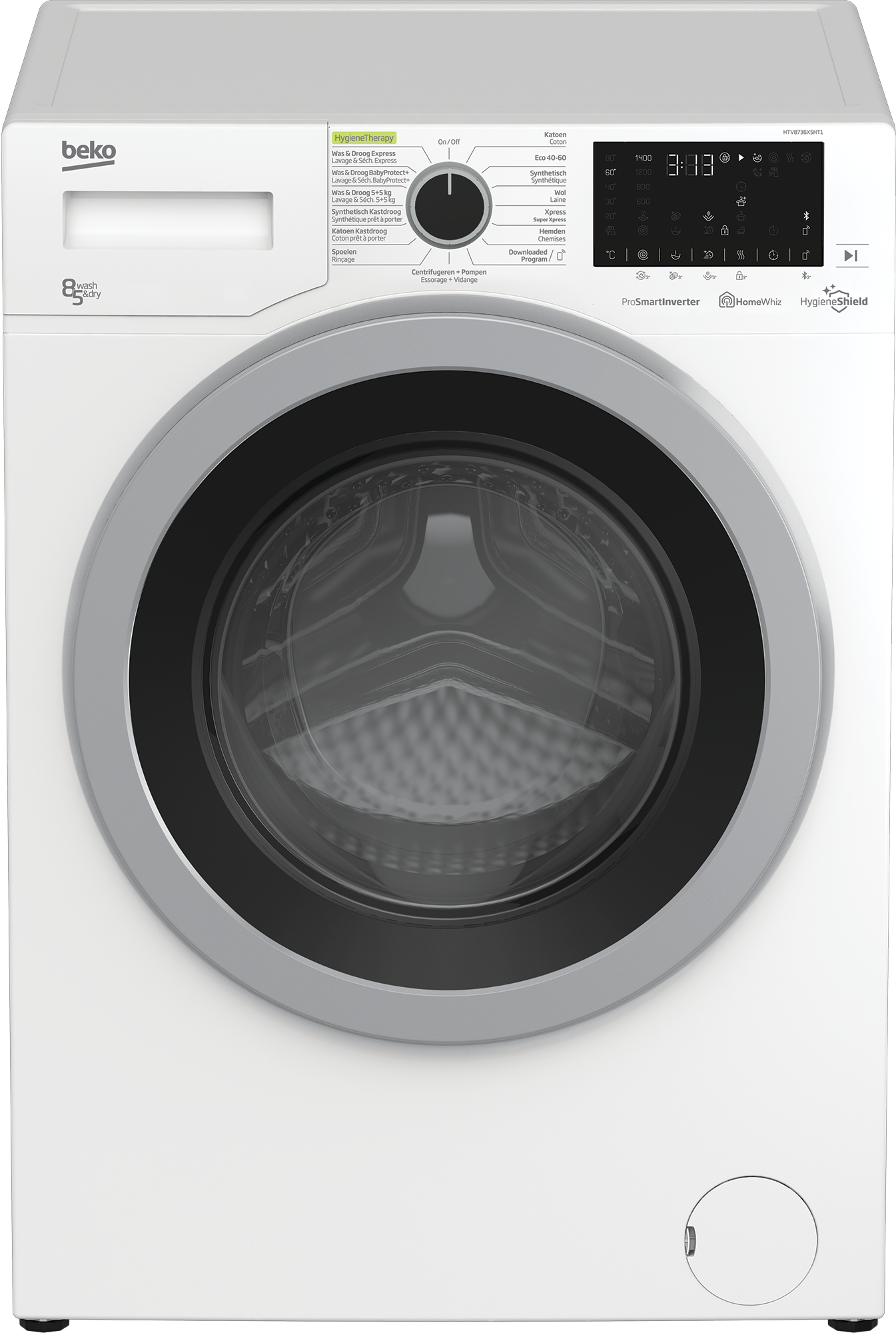 Beko HTV8736XSHT1 washer dryer Freestanding Front-load White