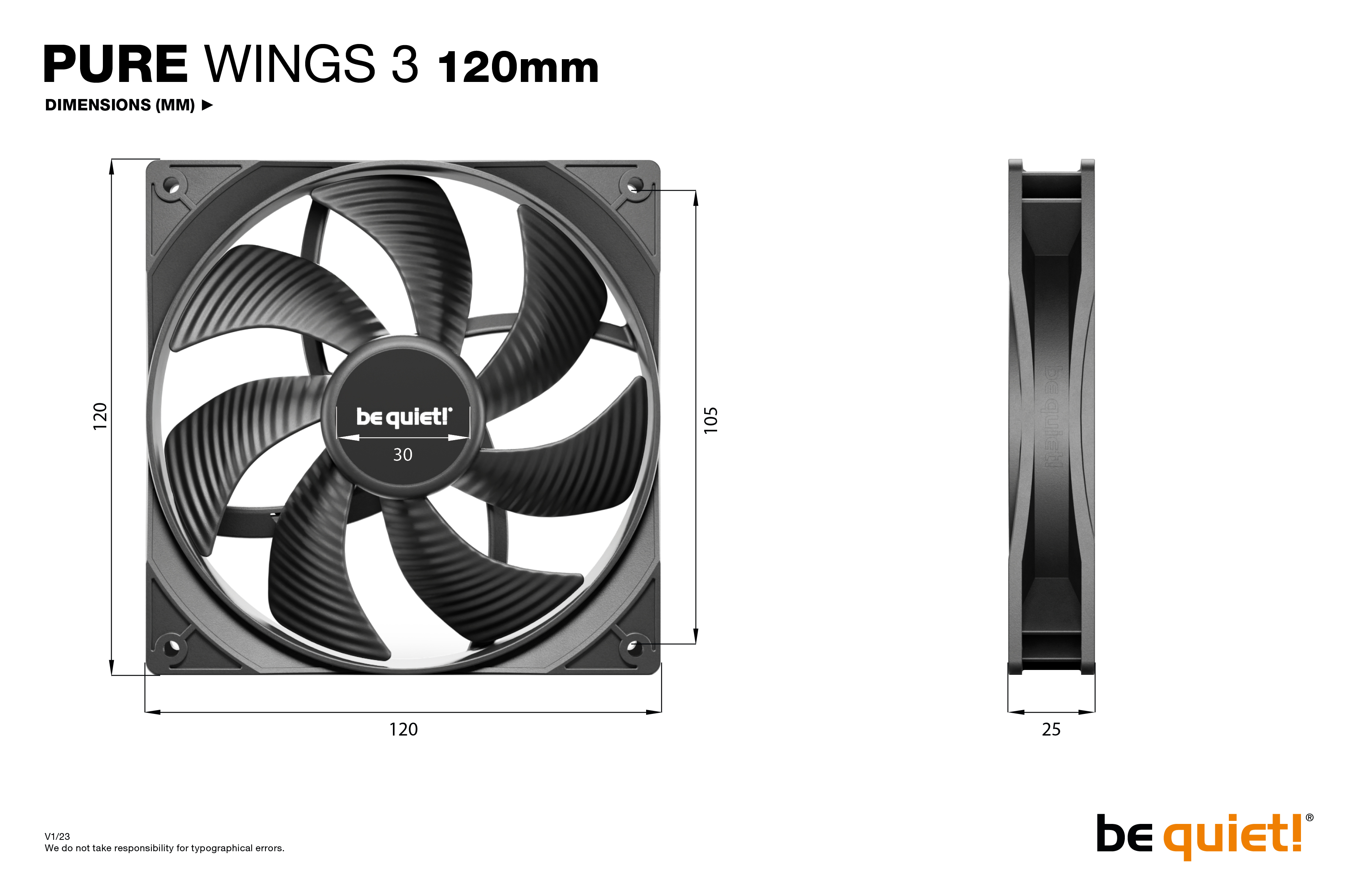 be quiet! Pure Wings 3 120mm Computer case Fan 12 cm Black 1 pc(s) image 5