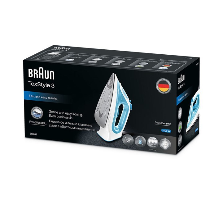 Braun TexStyle 3 Steam Iron SI 3053 Blue – image 3