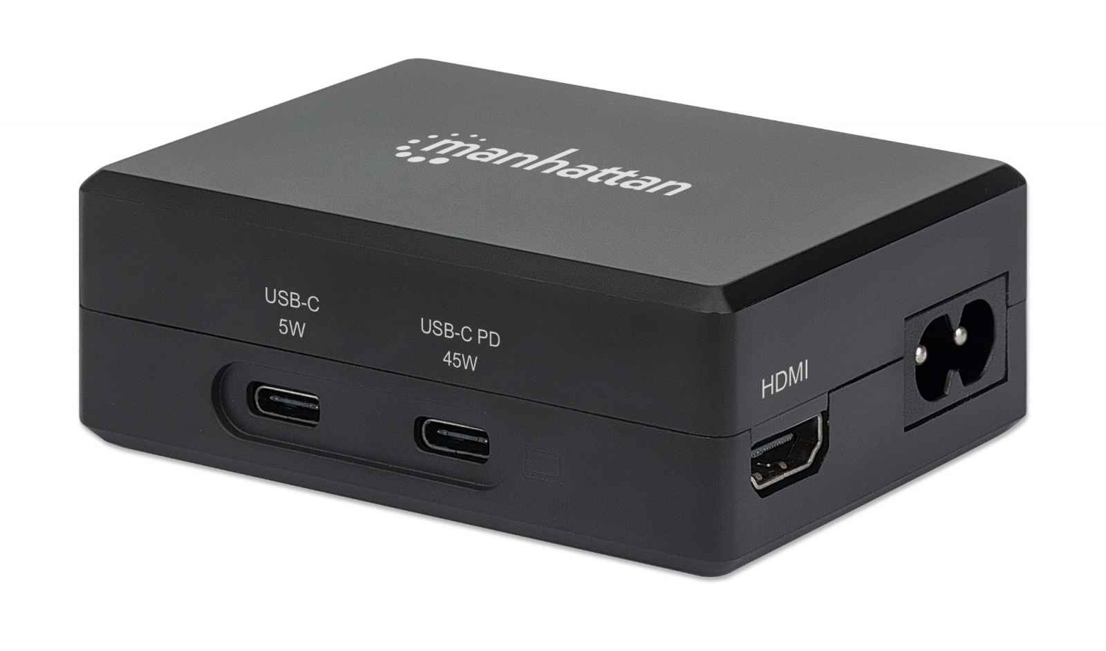 Manhattan Smart Video Multiport Dock, Ports (x5): HDMI Port, USB-A (x2), USB-C (x2), With Power Delivery to USB-C Port, Internal Power Supply, Ultra-Compact, De – image 1