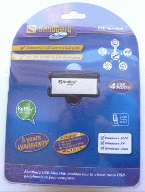 Sandberg USB Mini Hub AluGear (4 ports) – image 2