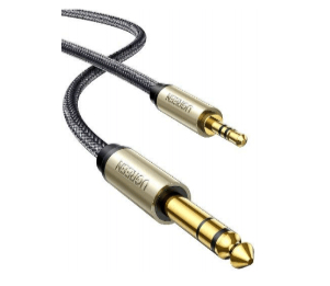 40806 Cable Audio Estéreo 35mm 1/8 TRS a 635mm 1/4 TS / 5 Metros / Audio de HiFi / Trenza de Nylon / Blindaje Múltiple / Caja de Aleación Zinc / Núcleo de Cobre Puro / Compatibilidad Universal 40806