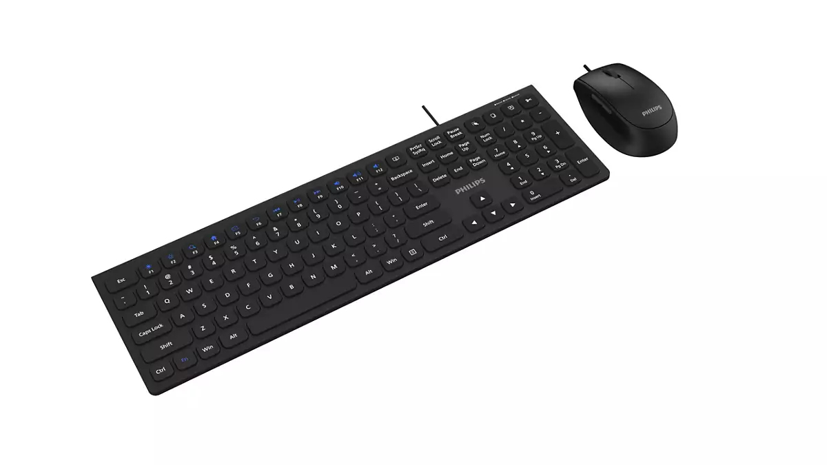 Philips 3000 series SPT6327B/93 keyboard Mouse included Universal USB QWERTY English Black – image 2