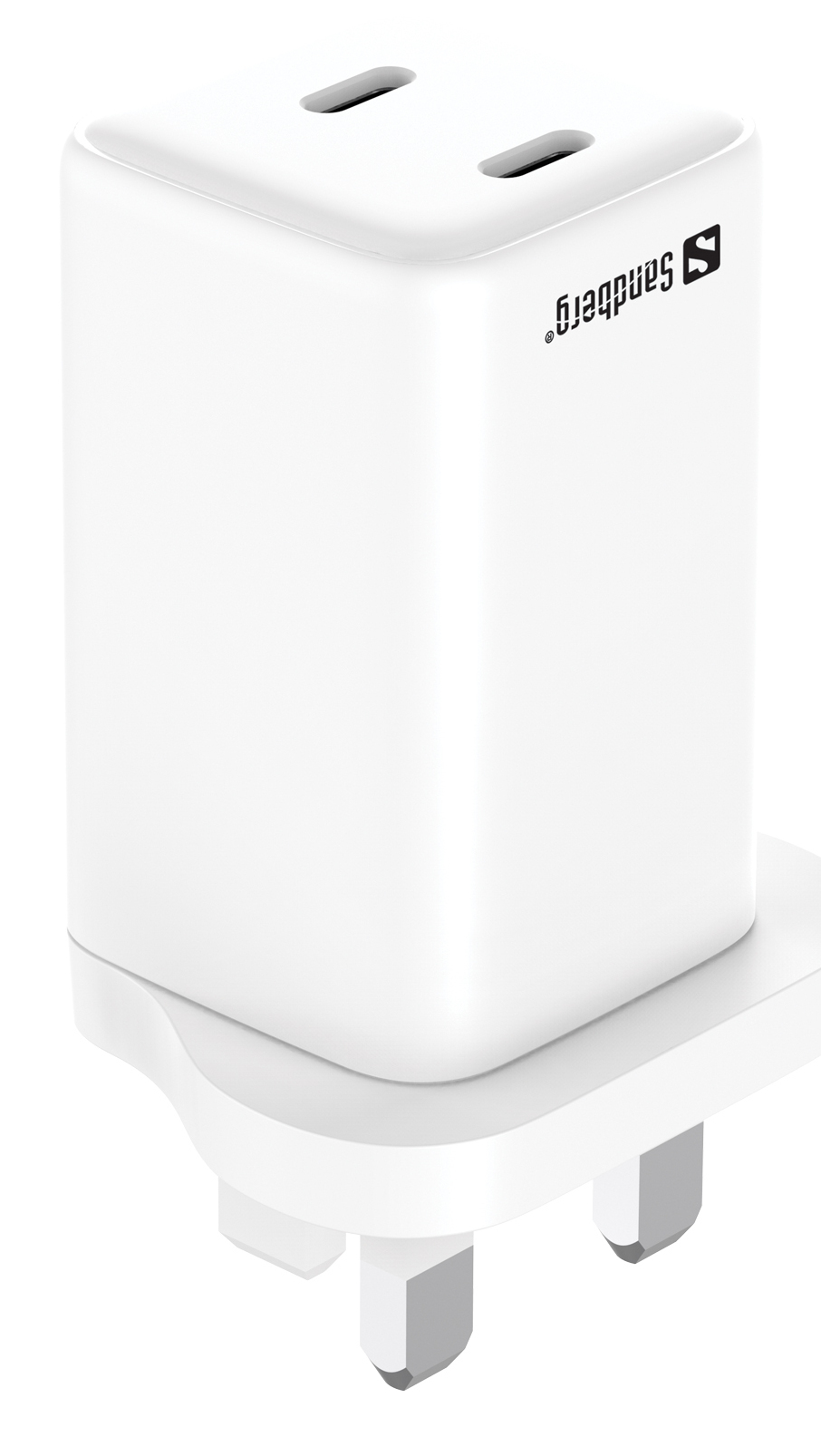 Resim Sandberg 441-62 AC Şarj Cihazı Çift USB-C PD65W UK - 65W Toplam Çıkış, Beyaz